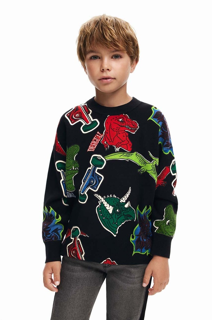 Desigual Dětská mikina Desigual černá 24WBJF01