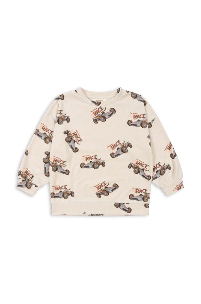 Detská mikina Konges Sløjd ITTY SWEATSHIRT GOTS bez kapucne béžová KS101540