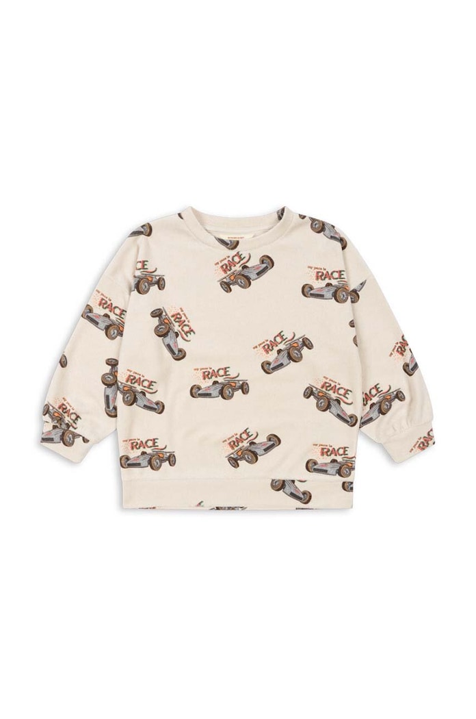 Detská mikina Konges Sløjd ITTY SWEATSHIRT GOTS bez kapucne béžová KS101540