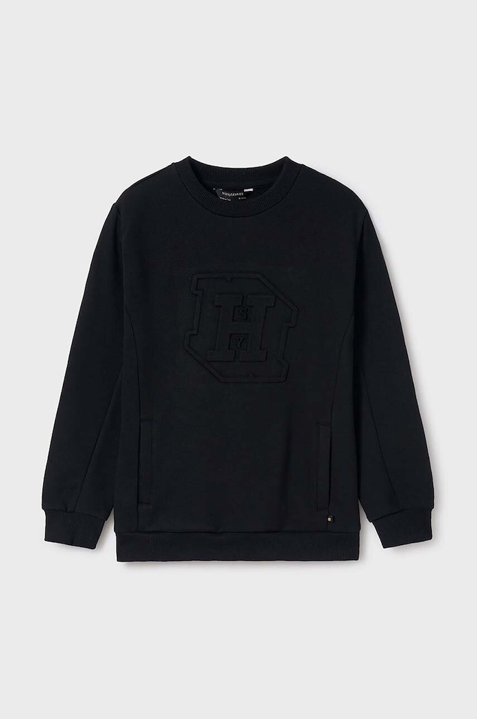 Mayoral bluza dziecięca aplikacja czarny 7448.7C.Junior.9BYH