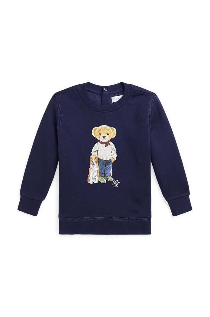 Mikina pre bábätká Polo Ralph Lauren bez kapucne tmavomodrá 320952888001