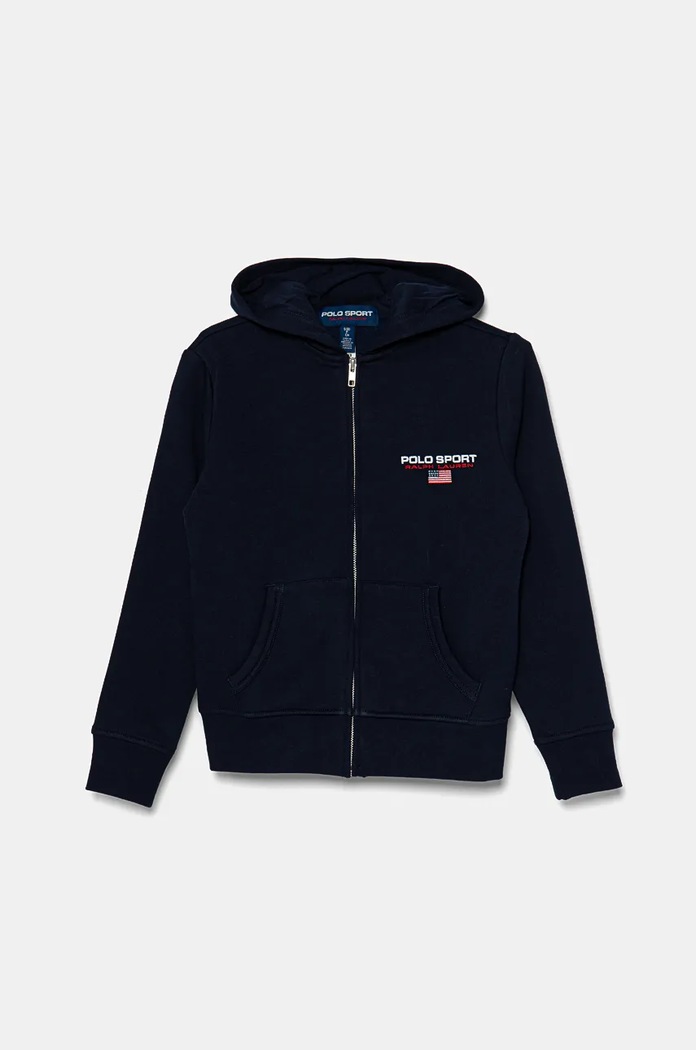 Детски суичър Polo Ralph Lauren с качулка тъмносин 323962117002