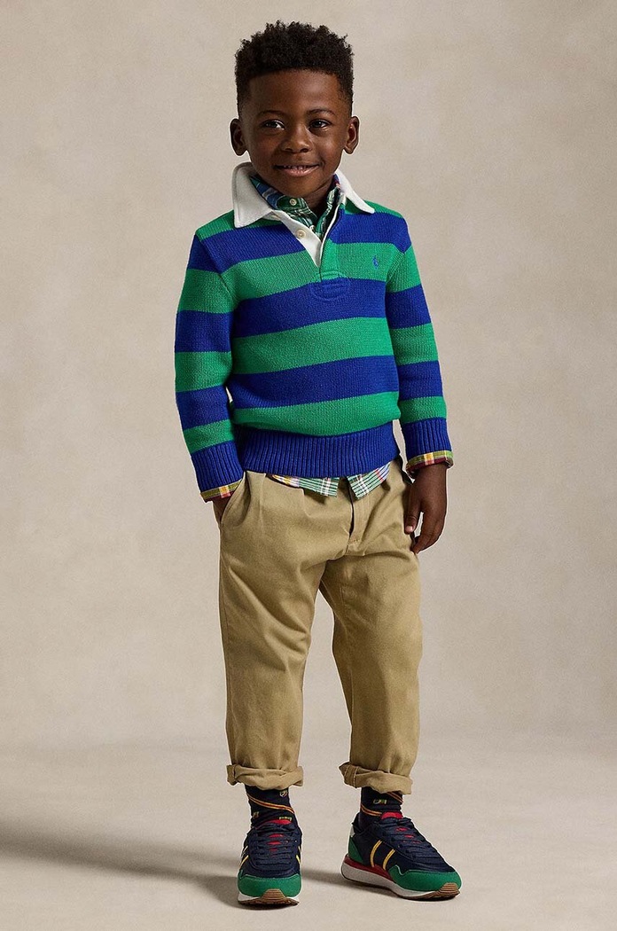 Παιδικό βαμβακερό πουλόβερ Polo Ralph Lauren πράσινο 322951145001