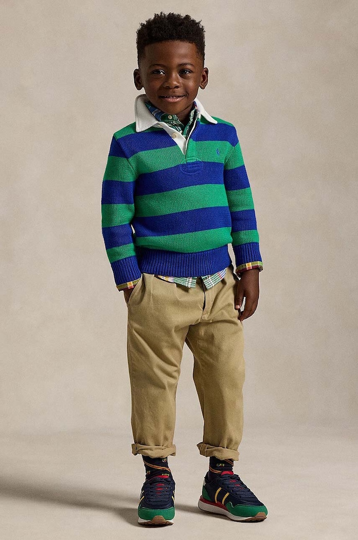 Παιδικό βαμβακερό πουλόβερ Polo Ralph Lauren πράσινο 322951145001