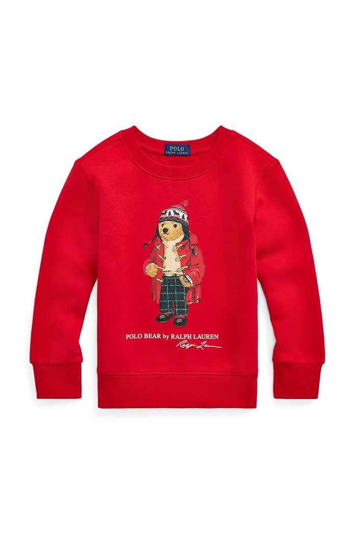 Detská mikina Polo Ralph Lauren bez kapucne červená 322960439001