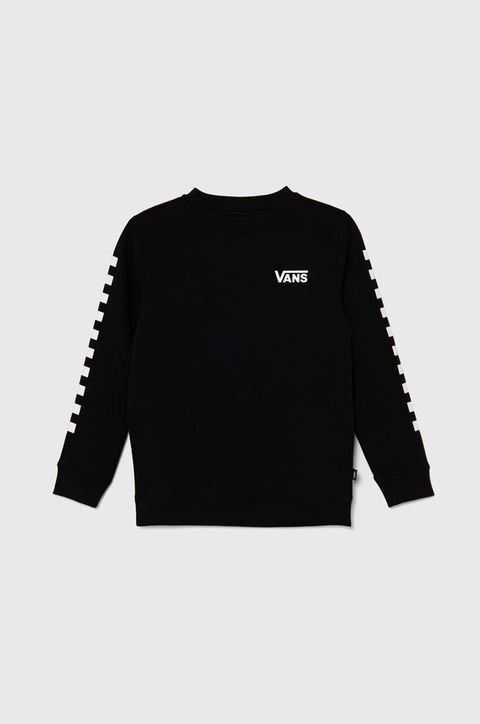 Παιδική μπλούζα Vans EXPOSITION CHECK II CREW στάμπα μαύρο VN000K98BLK1