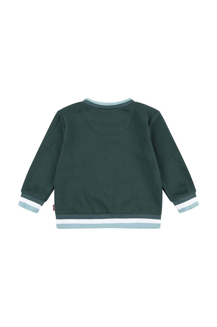 Dětská mikina Levi's VARSITY LEVI TIPPED CREW 6EL324 zelená AW24