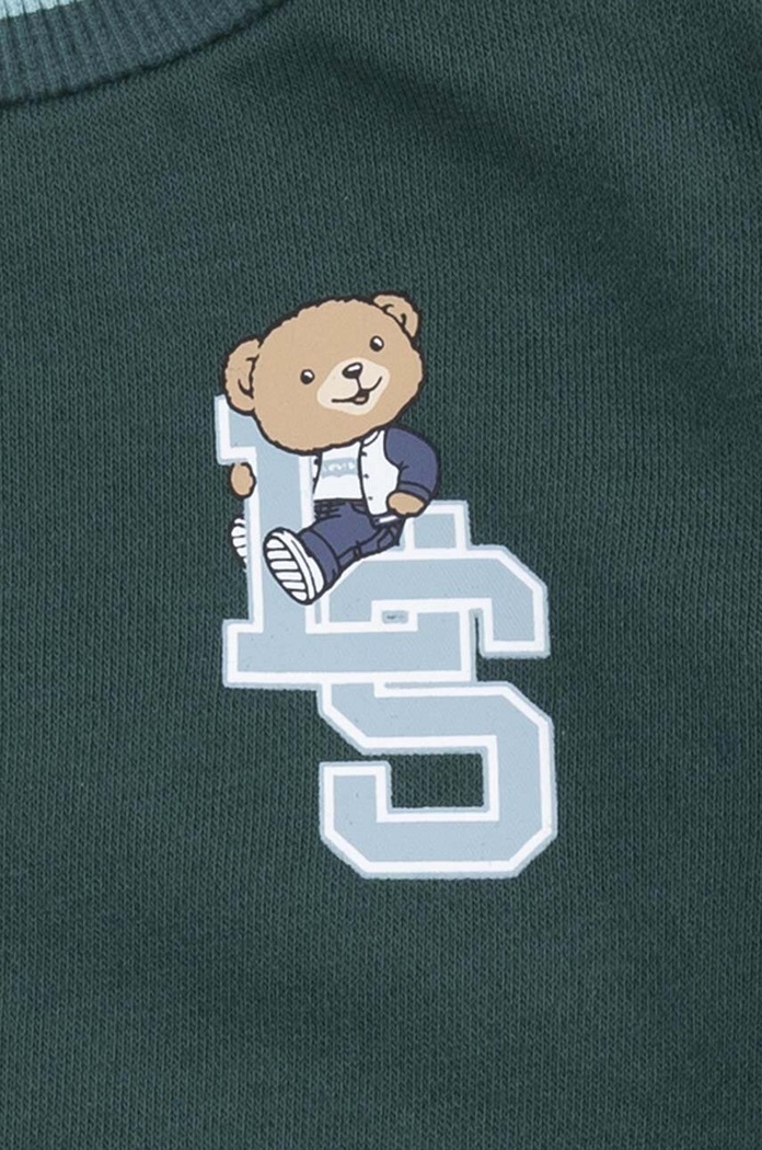 Dětská mikina Levi's VARSITY LEVI TIPPED CREW zelená 6EL324