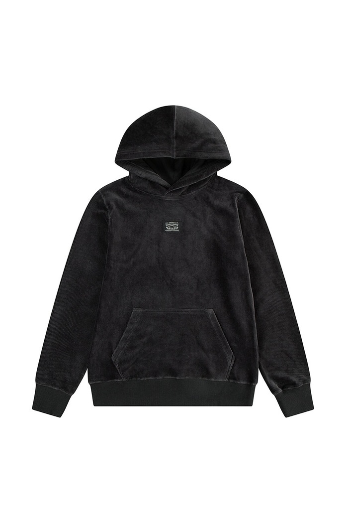 Dječja dukserica Levi's KNIT CORDUROY HOODIE s kapuljačom crna 9EL157