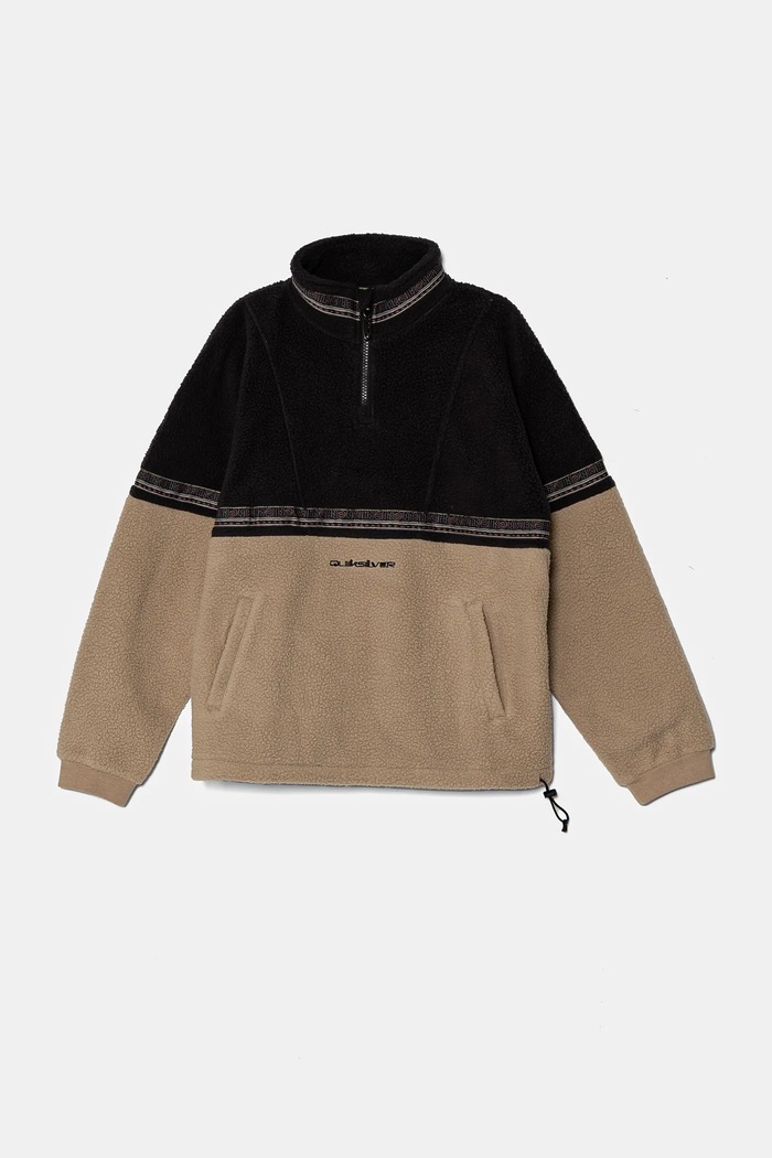 Παιδική μπλούζα Quiksilver TAKE US BACK BLOCK POLAR χωρίς κουκούλα μπεζ EQBFT03897