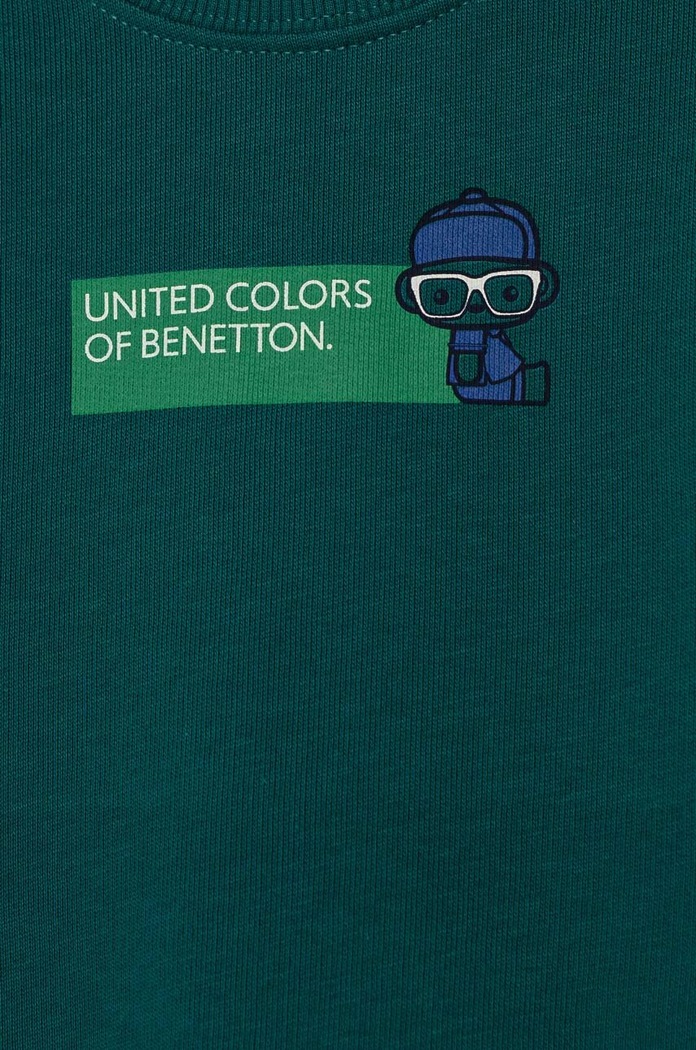 Chlapec Detská bavlnená mikina United Colors of Benetton 3J70G10F0.P.Seasonal zelená