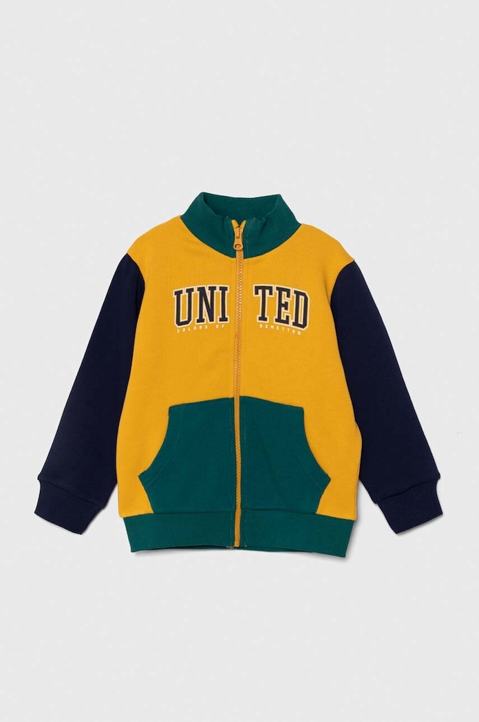 United Colors of Benetton bluza bawełniana dziecięca wzorzyste żółty 3J70G5033.P.Seasonal