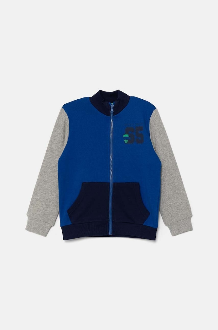 United Colors of Benetton bluza bawełniana dziecięca wzorzyste niebieski 3J70G5033.P.Seasonal