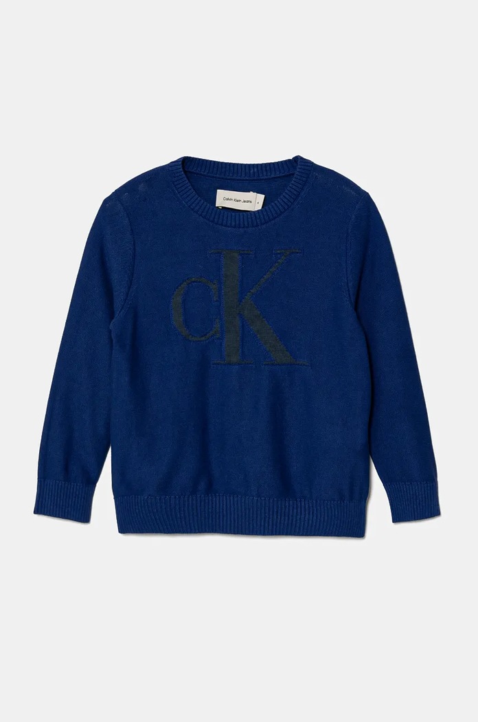 Calvin Klein Jeans sweter dziecięcy IB0IB02152.104.116.9BYH granatowy AW24