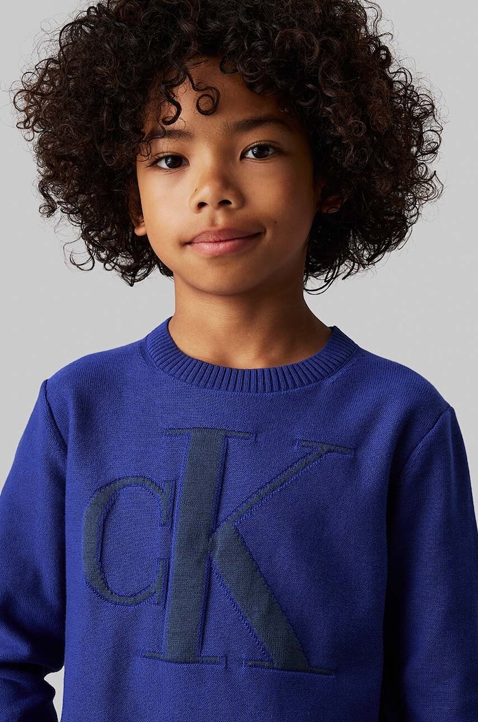 Calvin Klein Jeans sweter dziecięcy IB0IB02152.128.176.9BYH granatowy