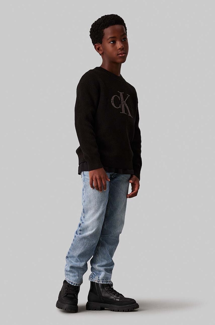 Calvin Klein Jeans sweter bawełniany dziecięcy IB0IB02219.104.116.9BYH