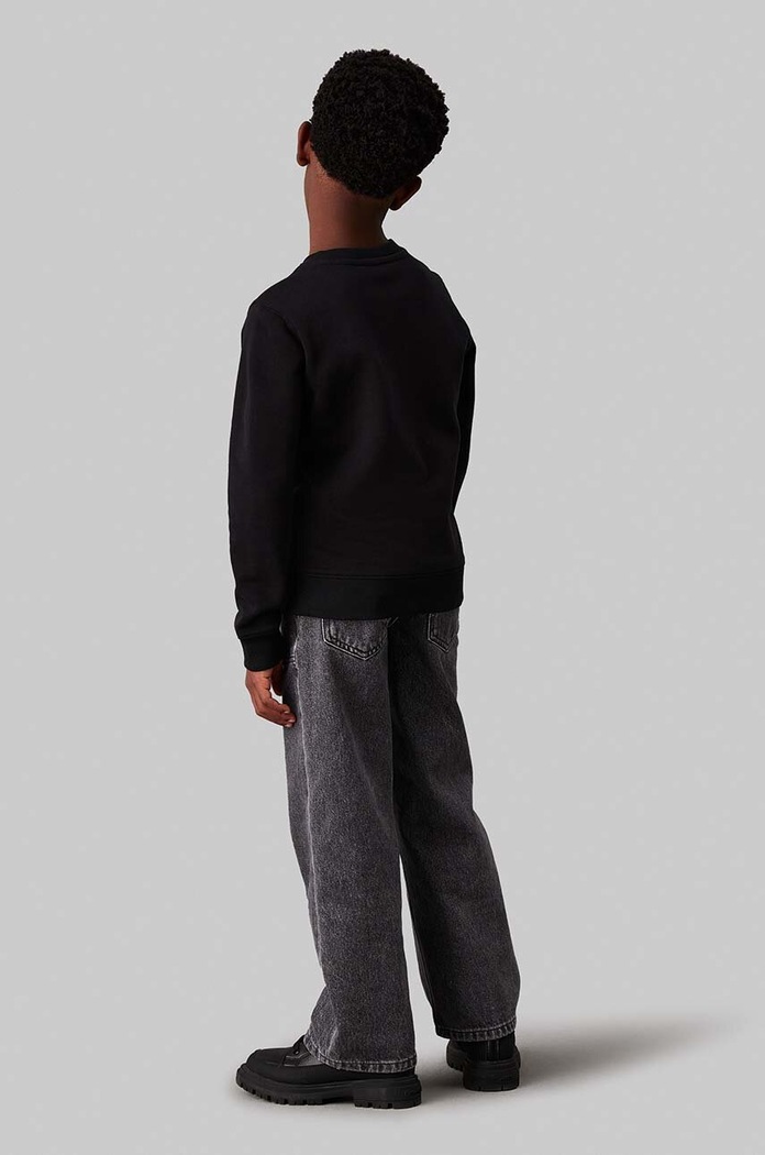 Detská bavlnená mikina Calvin Klein Jeans čierna IB0IB02212.104.116.9BYH