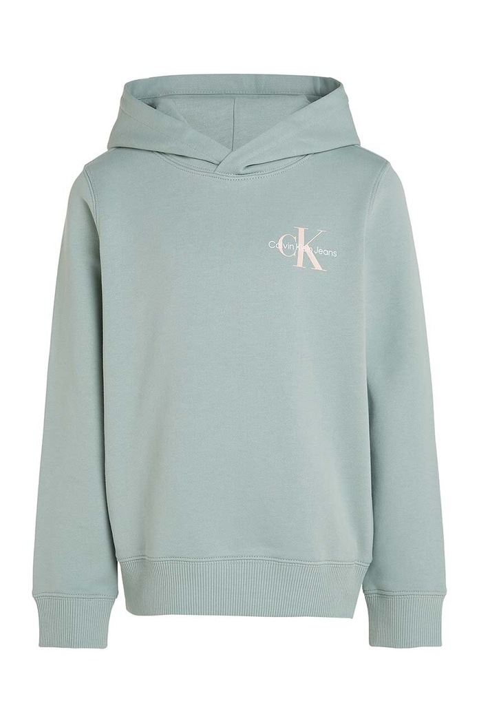 Detská bavlnená mikina Calvin Klein Jeans IU0IU00266.128.176.9BYH zelená AW24