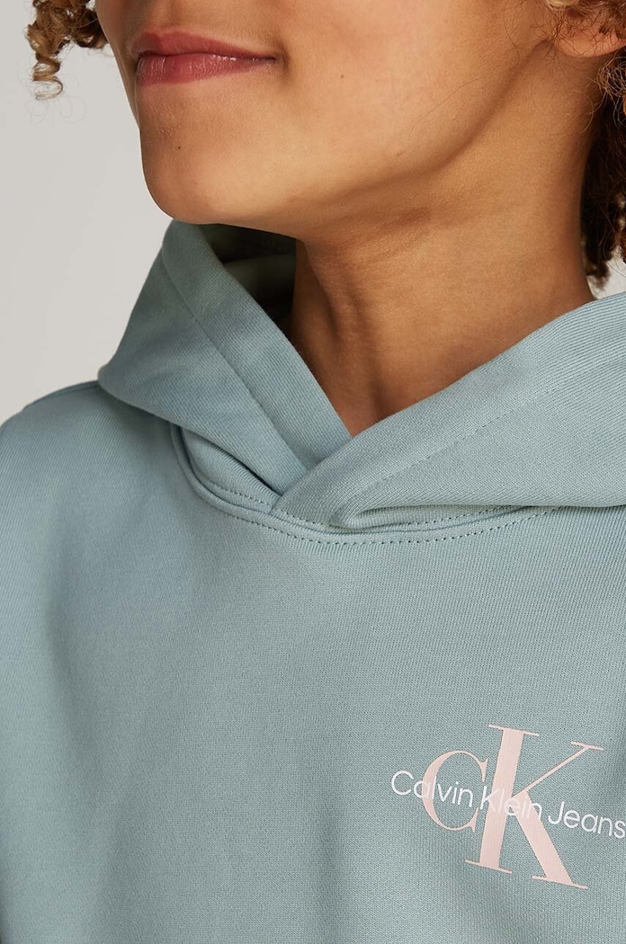 Detská bavlnená mikina Calvin Klein Jeans IU0IU00266.128.176.9BYH zelená