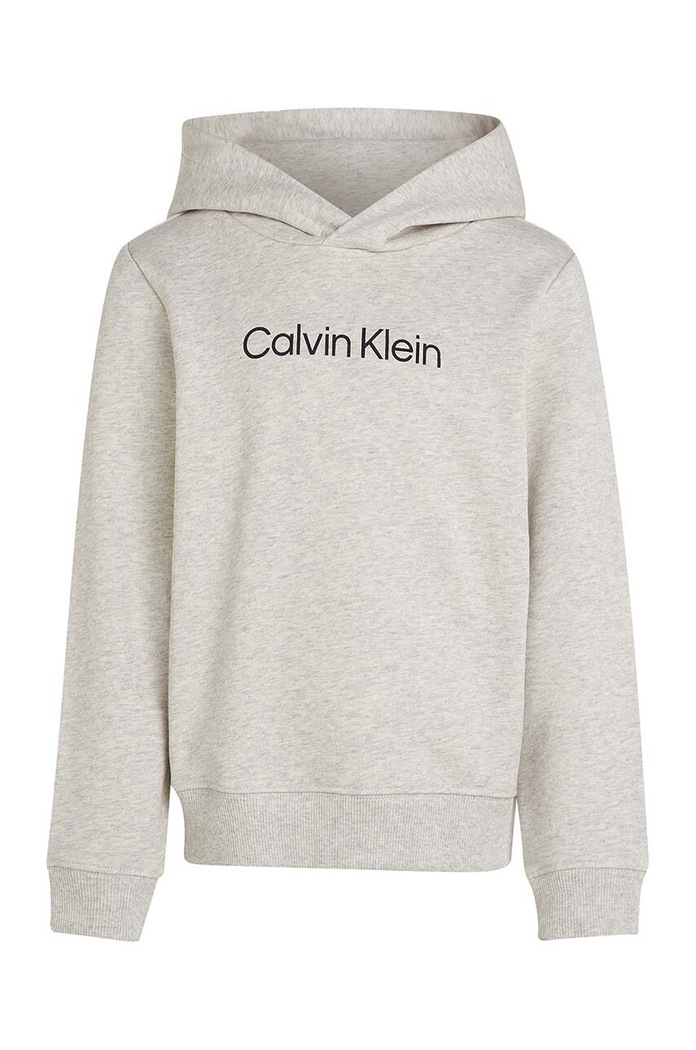 Dětská bavlněná mikina Calvin Klein Jeans IU0IU00679.128.176.9BYH šedá AW24