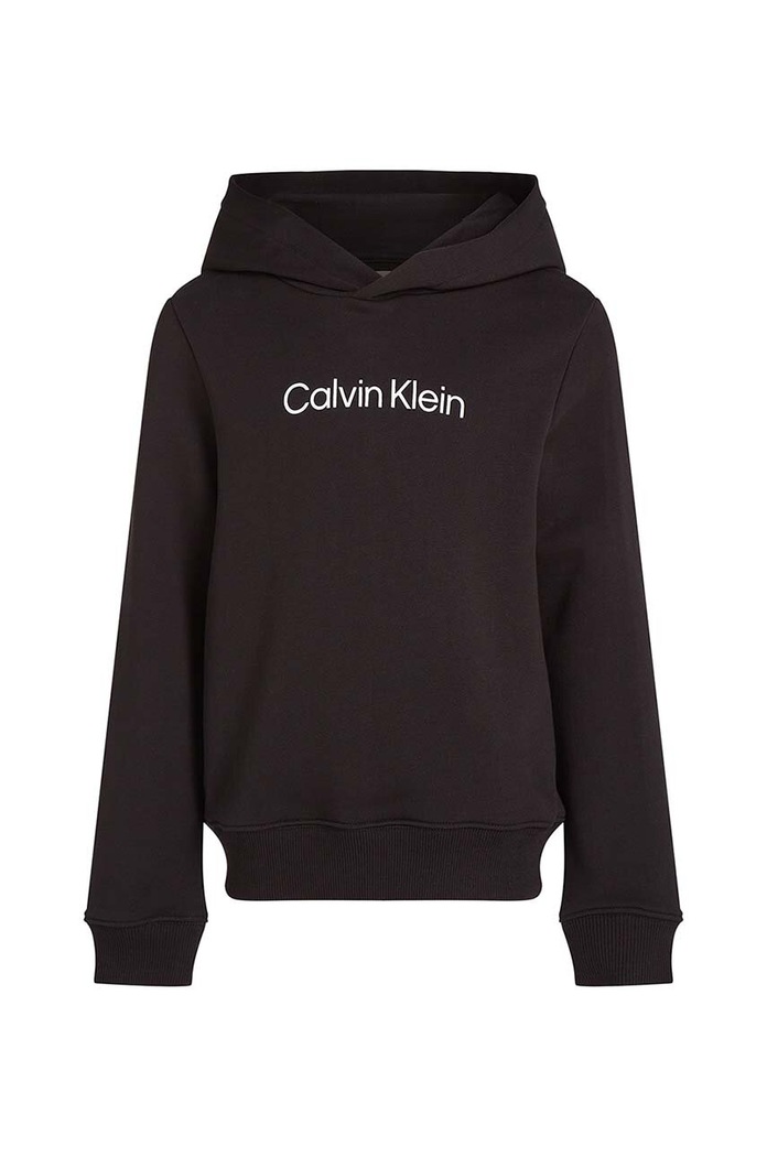 Dětská bavlněná mikina Calvin Klein Jeans IU0IU00679.128.176.9BYH černá AW24