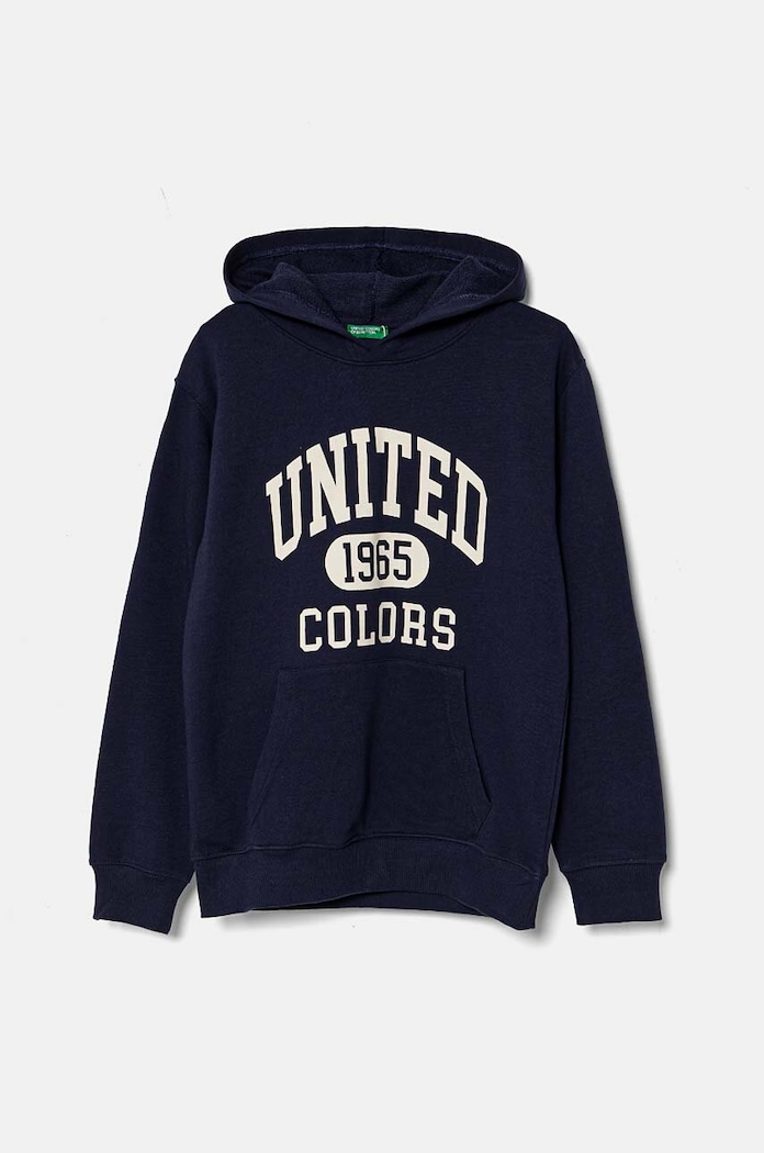United Colors of Benetton bluza bawełniana dziecięca nadruk granatowy 3J68C203N.G.Seasonal