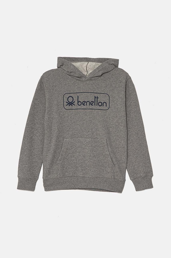 United Colors of Benetton bluza bawełniana dziecięca nadruk szary 3J68C203N.G.Seasonal
