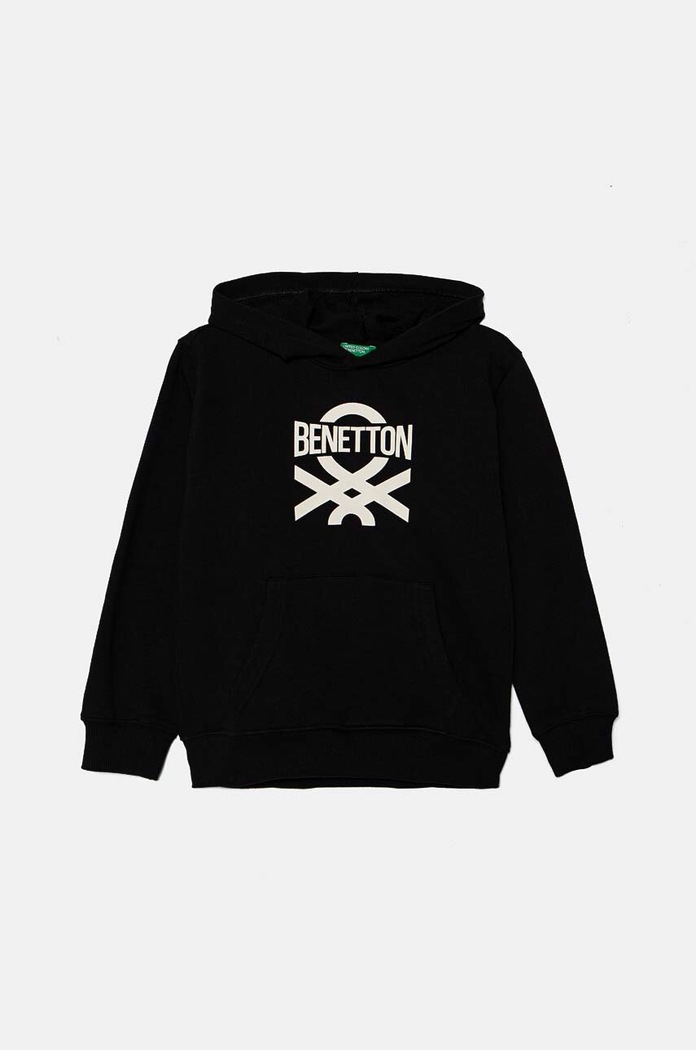 United Colors of Benetton bluza bawełniana dziecięca nadruk czarny 3J68C203N.G.Seasonal