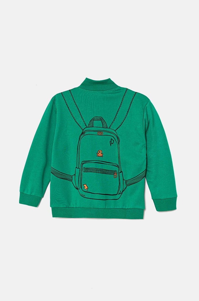 United Colors of Benetton bluza dziecięca z elastanem zielony 330SG5038.P.Seasonal
