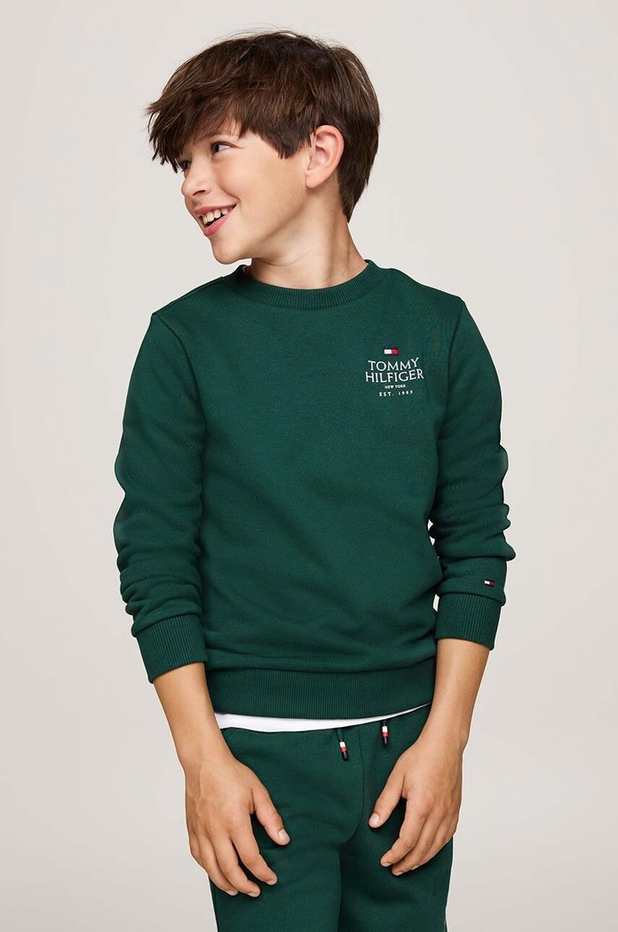 Tommy Hilfiger Bluza dziecięca zielony KB0KB09194.9BYH.128.176