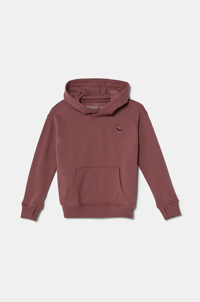 Детски суичър Abercrombie & Fitch с качулка розов KI222.4121