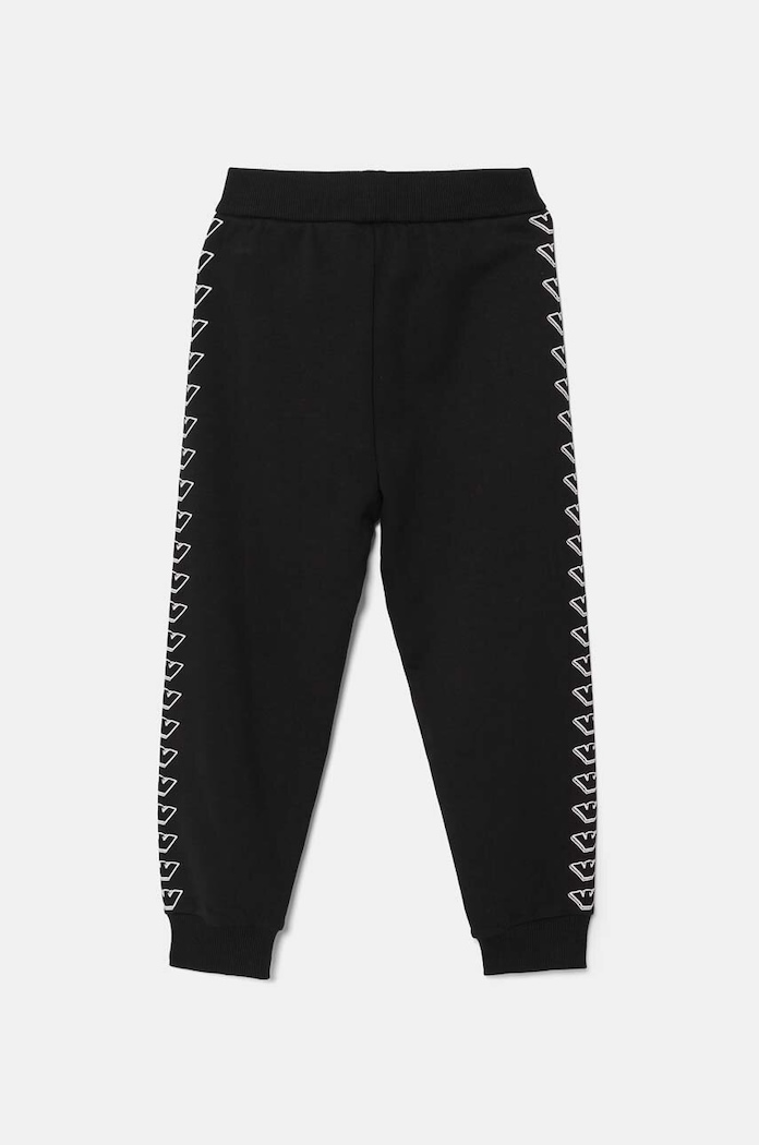 Dětské bavlněné tepláky Emporio Armani EB000021.AF10381 černá AW24