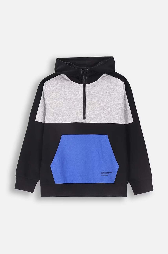 Dětská bavlněná mikina Coccodrillo ZC4132301DBJ černá AW24