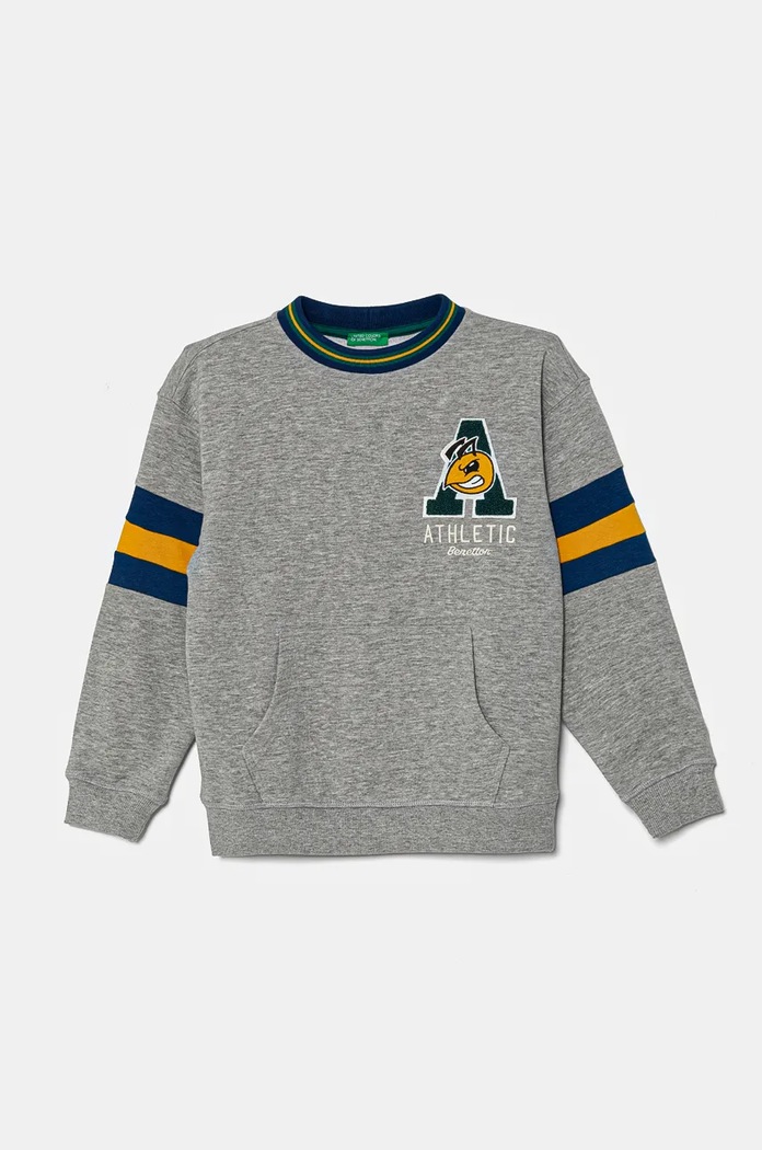 Detská mikina United Colors of Benetton nášivka sivá 32N4C10JF.G.Seasonal