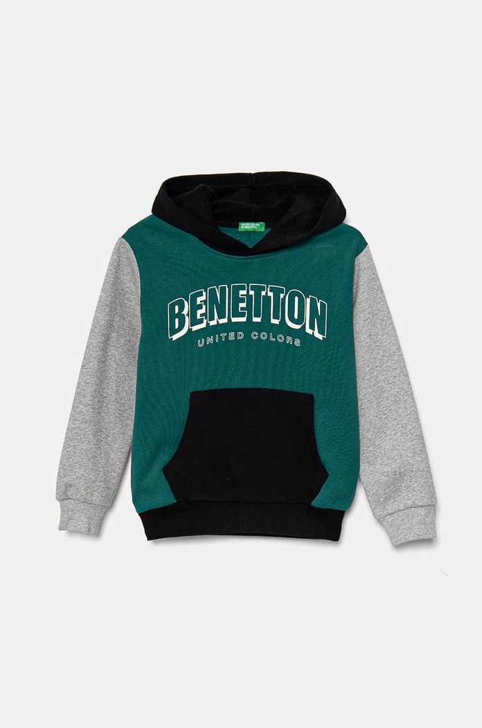 Detská mikina United Colors of Benetton potlač tyrkysová 3EB5C203U.G.Seasonal