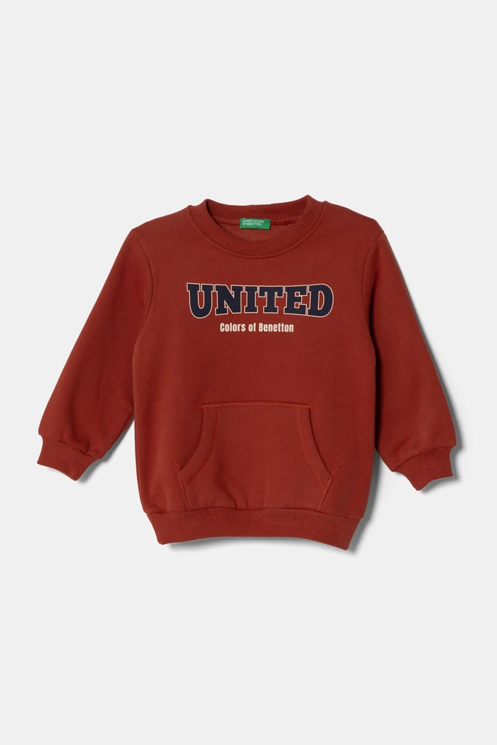 Παιδική μπλούζα United Colors of Benetton στάμπα πορτοκαλί 3EB5G10G0.P.Seasonal