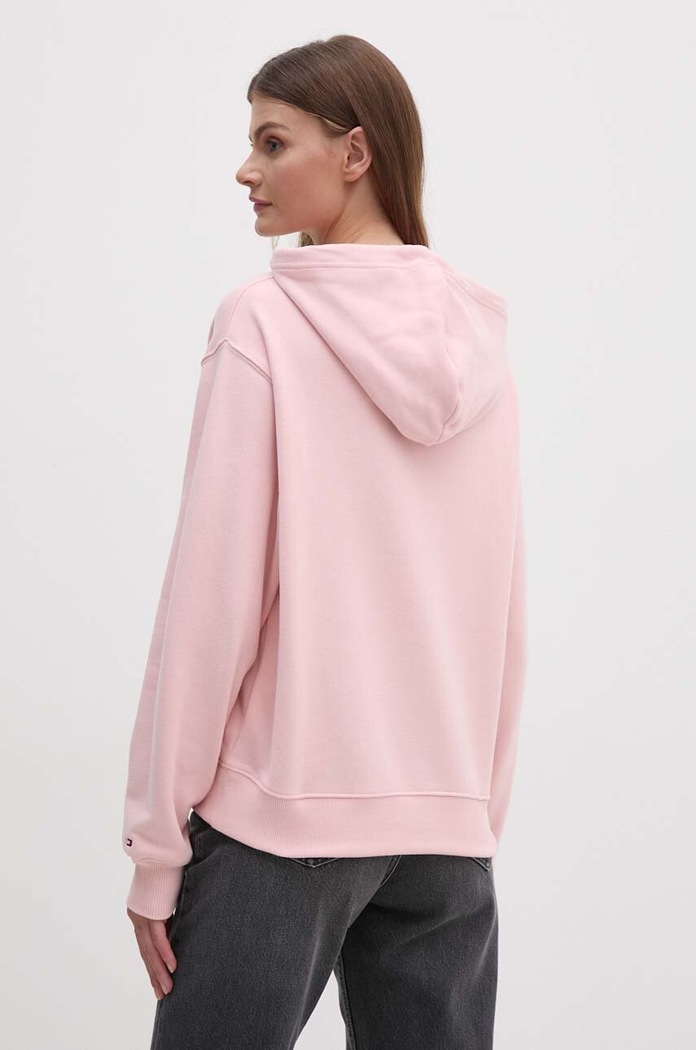Odzież Tommy Hilfiger bluza bawełniana WW0WW42612 różowy