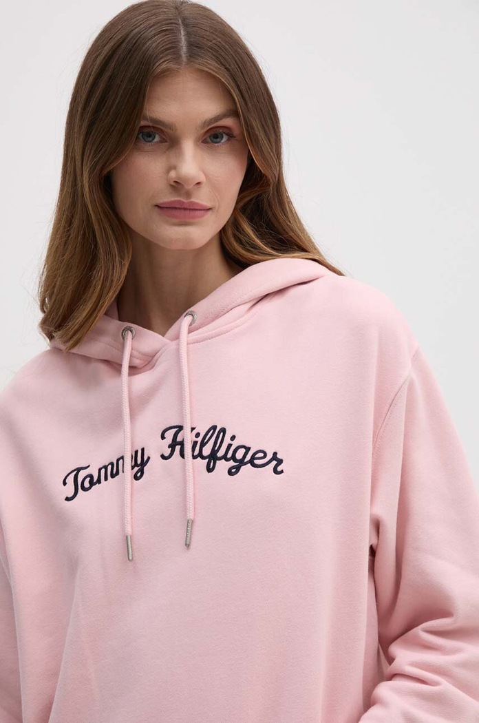 Tommy Hilfiger bluza bawełniana różowy WW0WW42612