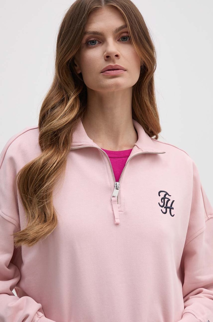 Bavlnená mikina Tommy Hilfiger ružová WW0WW43337