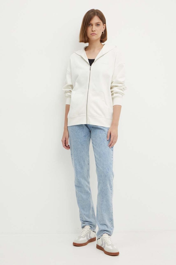 Βαμβακερή μπλούζα Calvin Klein Jeans J20J223533 μπεζ AW24