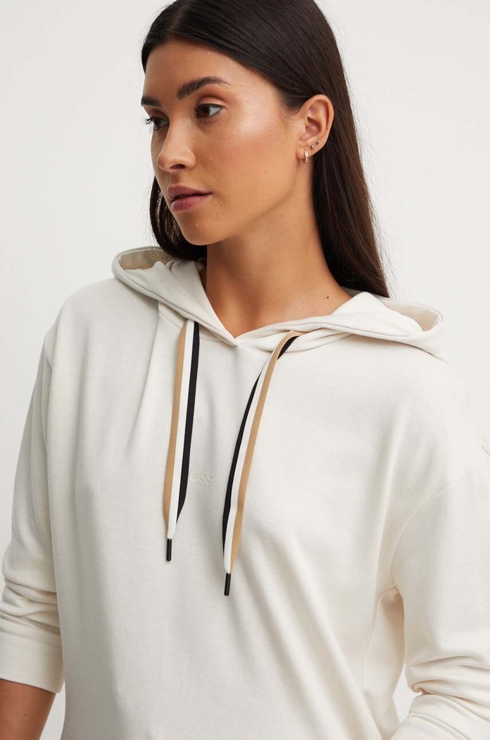 BOSS bluza lounge damska CP Stripe Hoodie beżowy 50524760