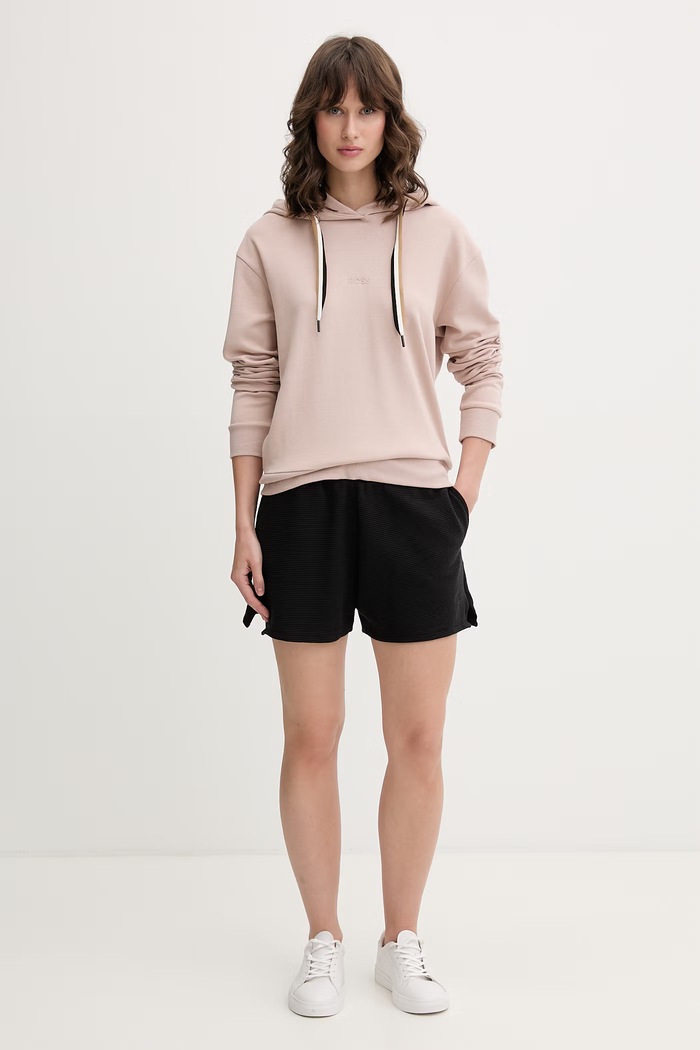 BOSS домашен суичър дамски CP Stripe Hoodie 50524760 бежов SS26