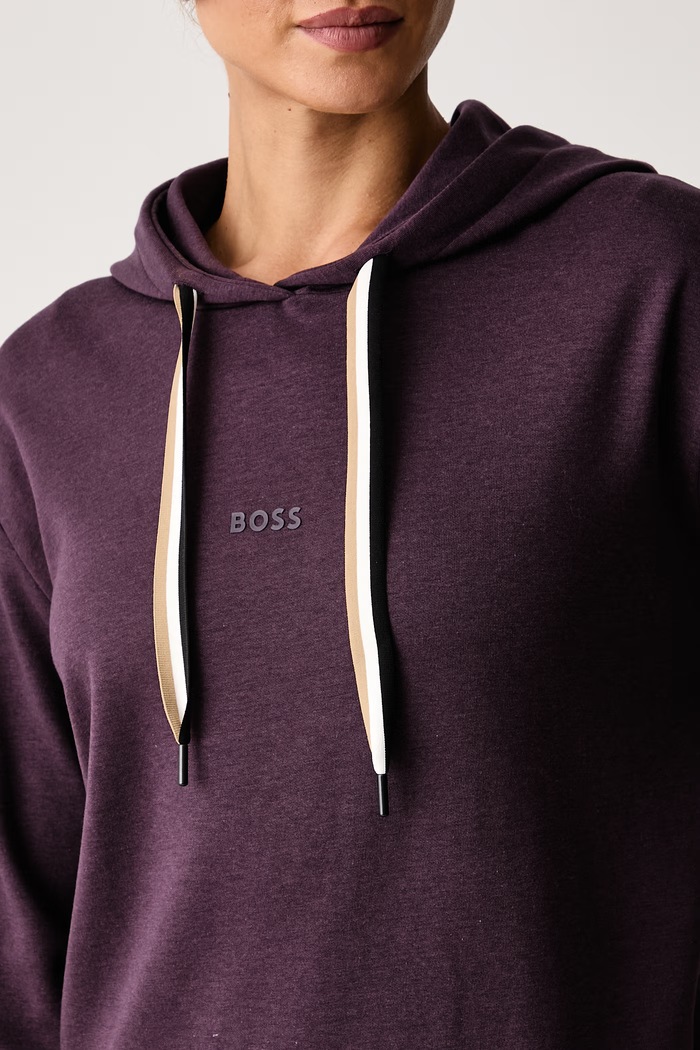 Μπλούζα lounge γυναικεία CP Stripe Hoodie BOSS 50524760 μωβ