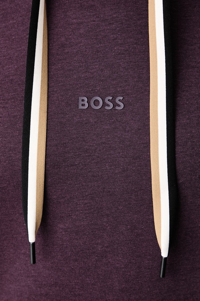 Bluza lounge damska CP Stripe Hoodie BOSS 50524760 fioletowy