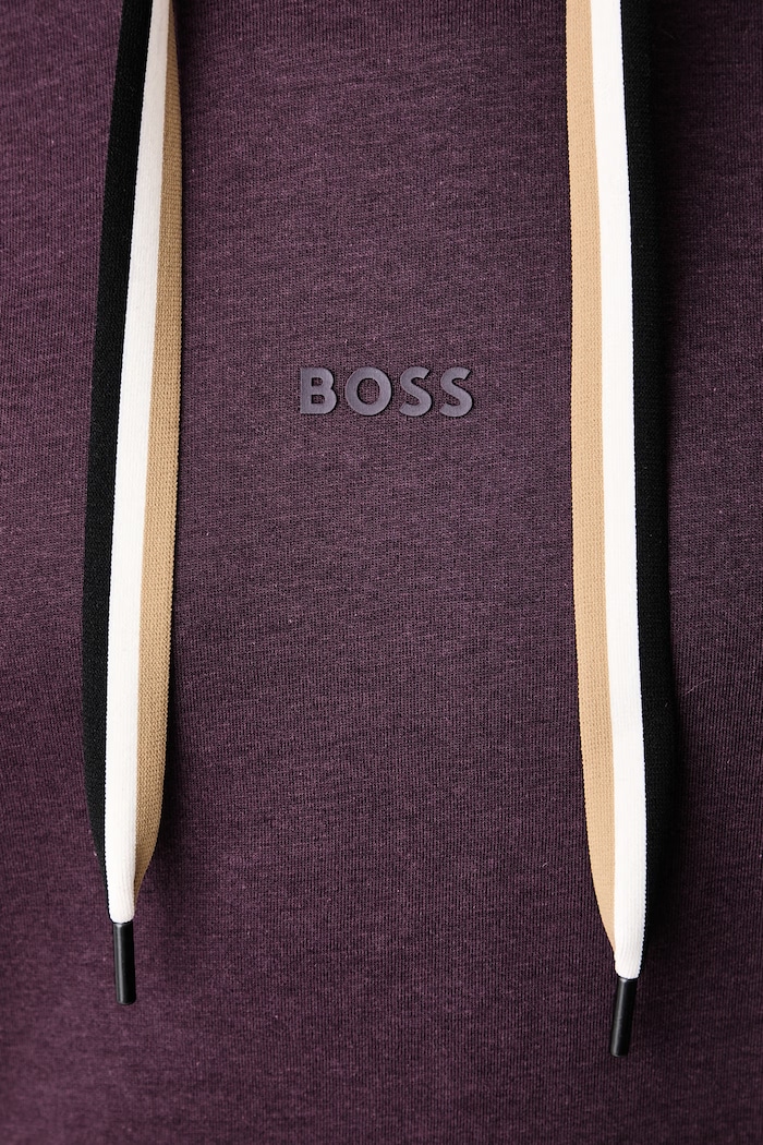 Bluza lounge damska CP Stripe Hoodie BOSS 50524760 fioletowy