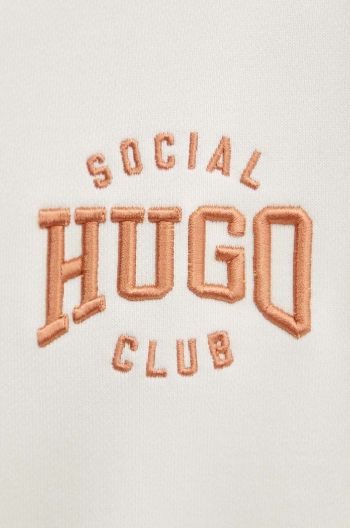 Bavlněná mikina HUGO 50517132 béžová