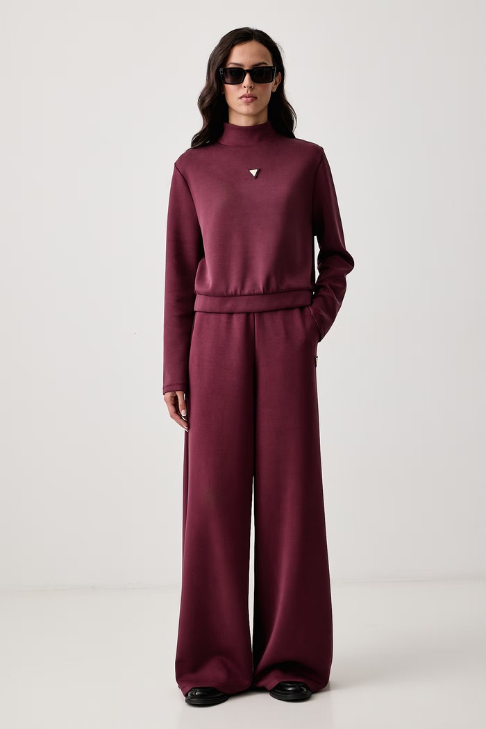 Guess Mikina dámska OLYMPE V4YQ05.KCAY2 burgundské SS26