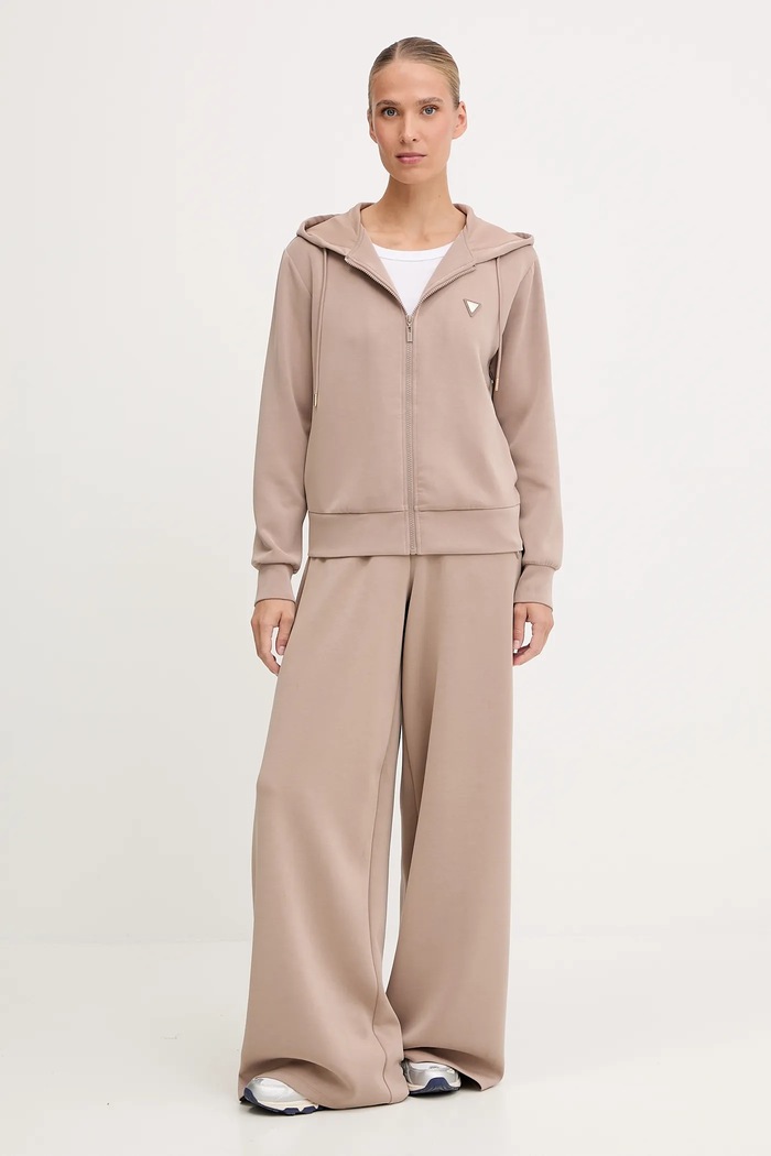 Guess rozepínací mikina dámská OLYMPE V4YQ06.KCAY2 béžová SS26