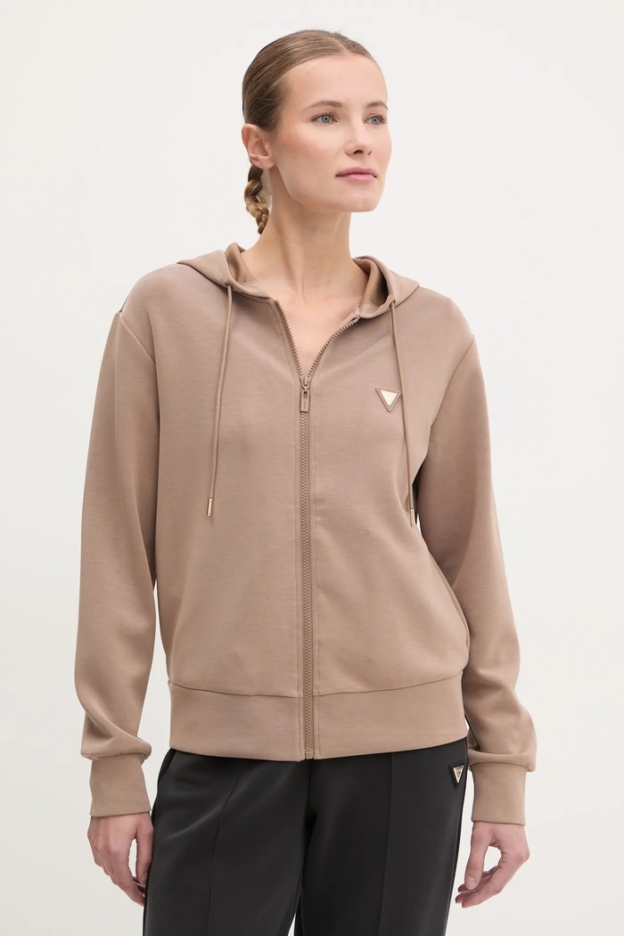 Guess bluza rozpinana damska OLYMPE brązowy V4YQ06.KCAY2