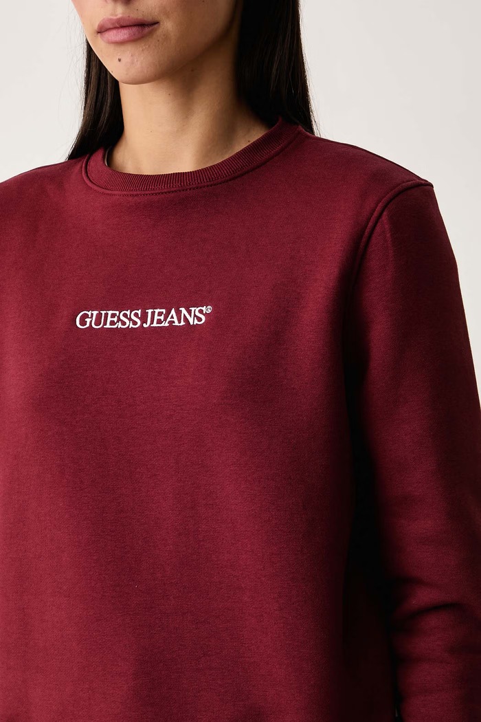 Hanorac pentru femei cu bumbac Guess Jeans W4YQ10.KC811 burgundia